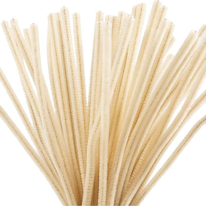 Piprensare, L: 30 cm, tjocklek 6 mm, beige, 50 st./ 1 förp.