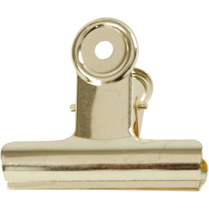 Metallklämma, B: 7,5 cm, mässing, 6st./ 1 förp.