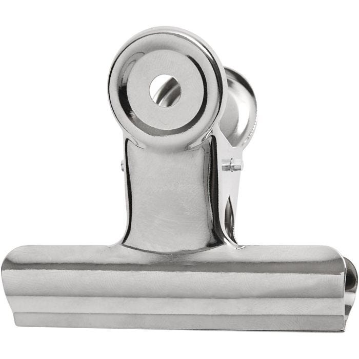 Metallklämma, B: 7,5 cm, silver, 6st./ 1 förp.