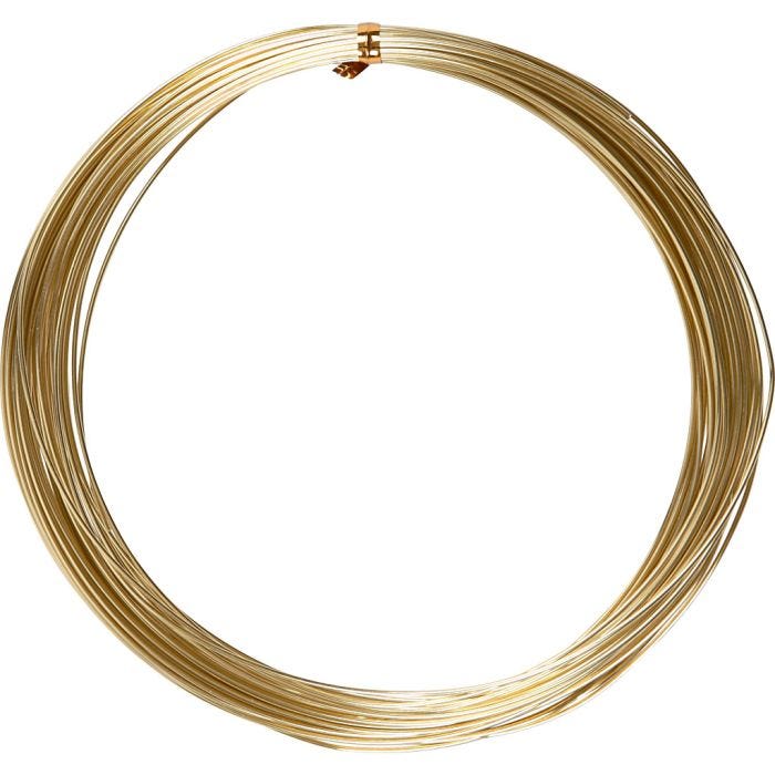 Aluminiumtråd, Rund, tjocklek 1 mm, guld, 16 m/ 1 rl.