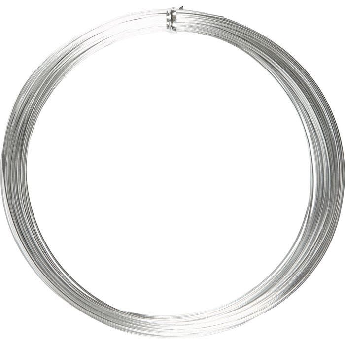 Aluminiumtråd, Rund, tjocklek 1 mm, silver, 16 m/ 1 rl.