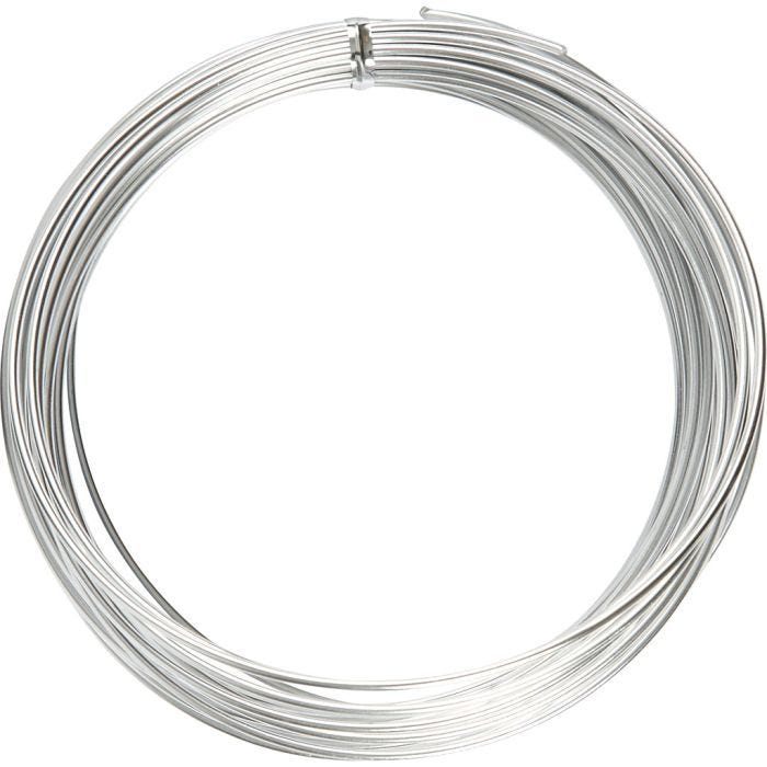 Aluminiumtråd, Rund, tjocklek 2 mm, silver