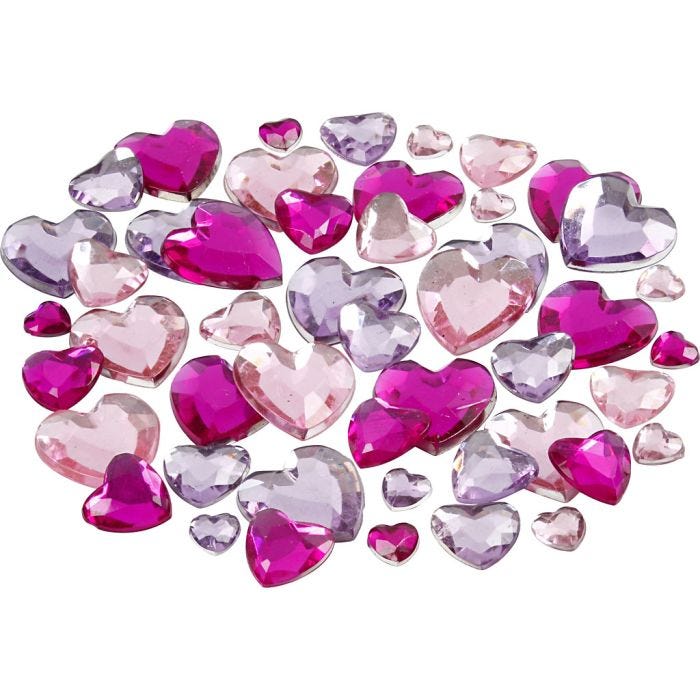 Rhinestones, stl. 6+10+14 mm, lila, 252 st./ 1 förp.
