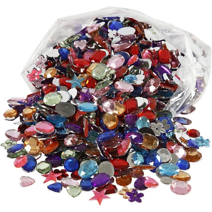 Rhinestones, stl. 5-15 mm, 1600 st./ 1 förp.