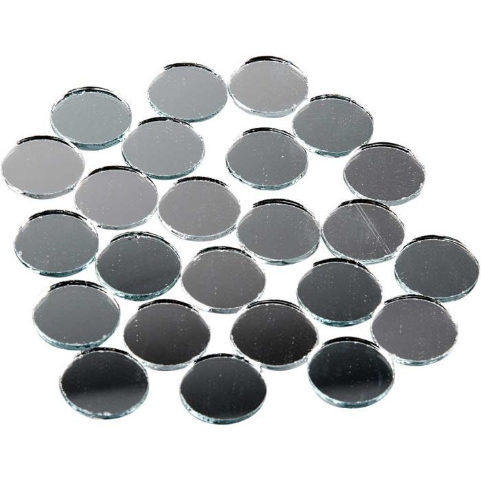 Spegelmosaik, runda, Dia. 18 mm, tjocklek 2 mm, 400 st./ 1 förp.