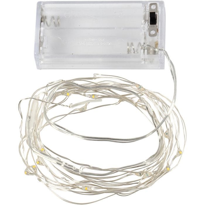 LED ljusslinga, L: 3,15 M, silver, 1 st.