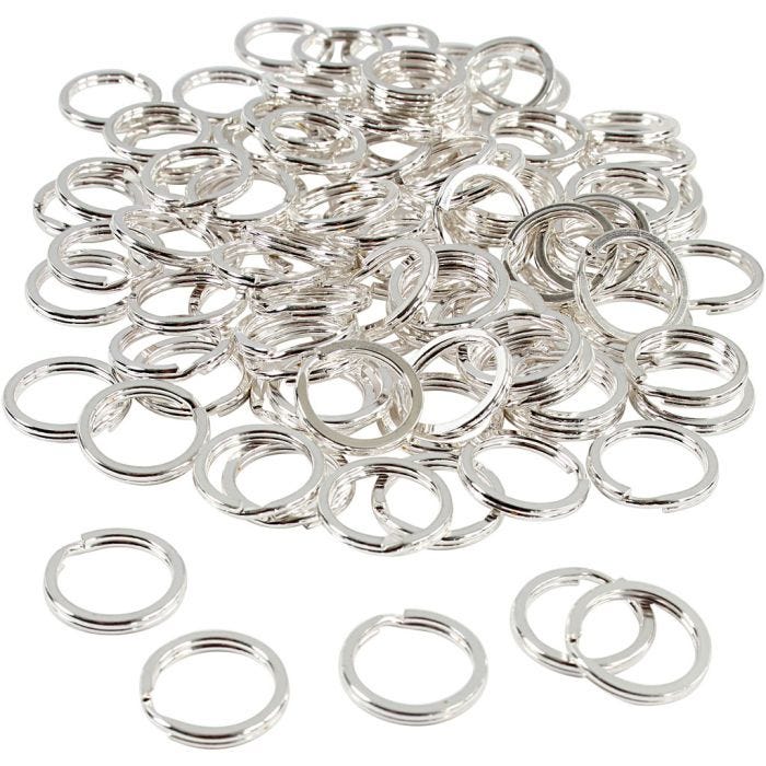 Splitring, Dia. 15 mm, försilvrad, 100 st./ 1 förp.