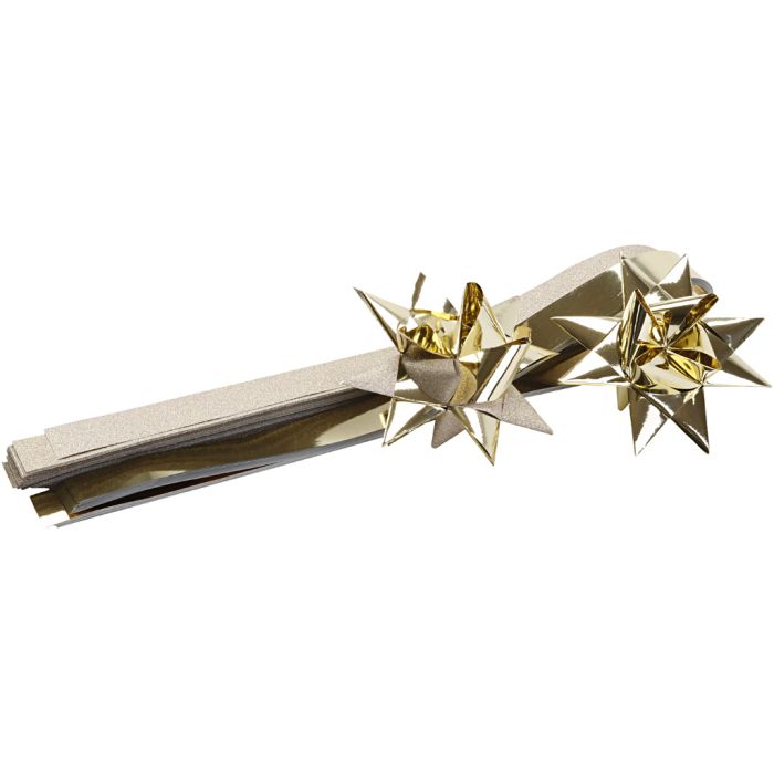 Stjärnstrimlor, B: 25 mm, guld, 100 st./ 1 förp.