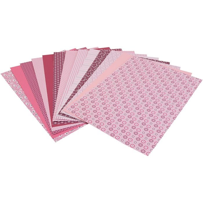 Dekorationspapper, ark 24x34 cm, rosa, 30 ark/ 1 förp.