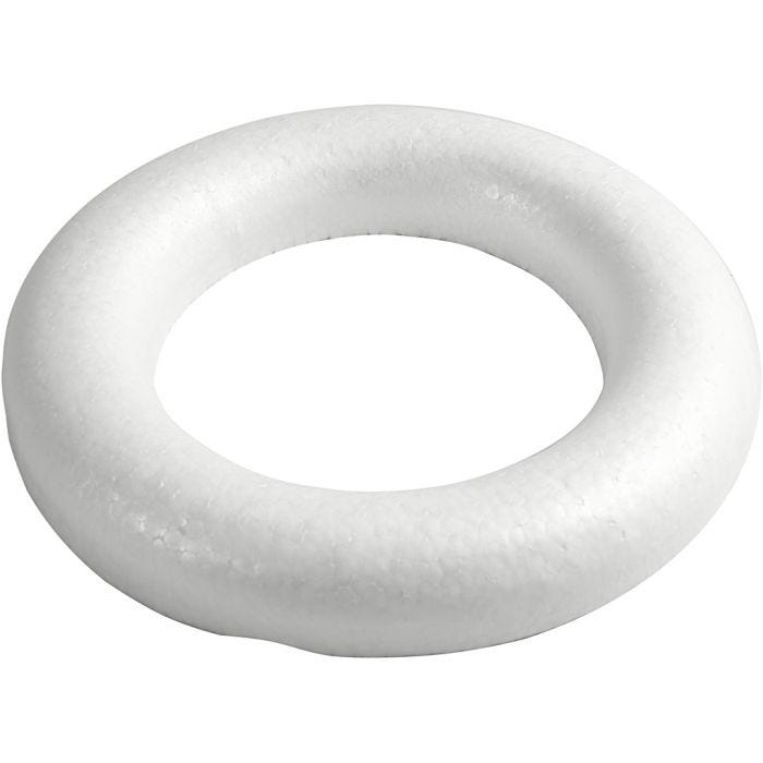 Ring med platt baksida, stl. 30 cm, tjocklek 40 mm, vit, 1 st.