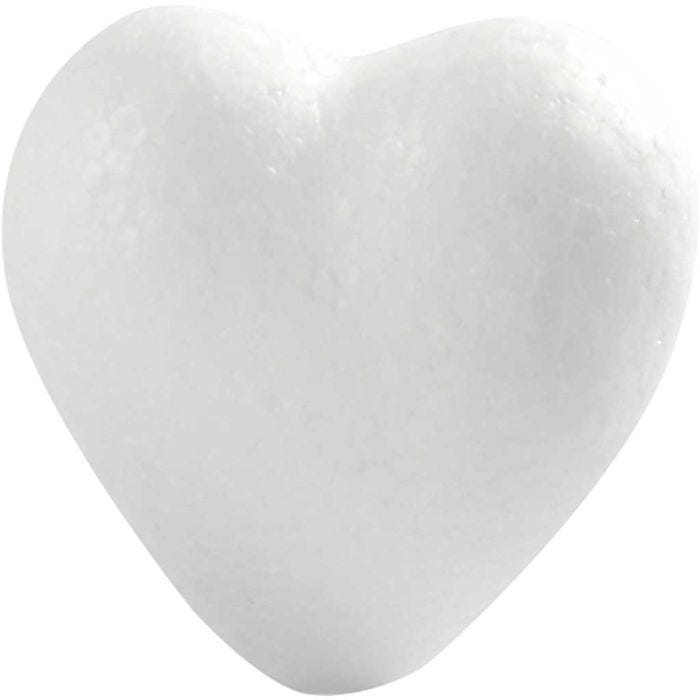 Hjärtan, H: 6 cm, D: 3 cm, B: 6 cm, vit, 50 st./ 1 förp.