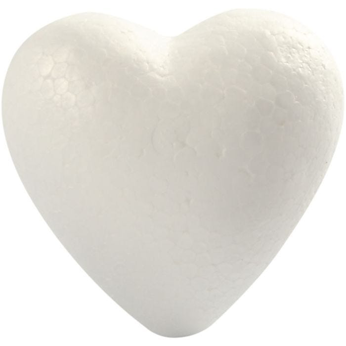 Hjärtan, H: 8 cm, D: 4,5 cm, B: 8 cm, vit, 5 st./ 1 förp.
