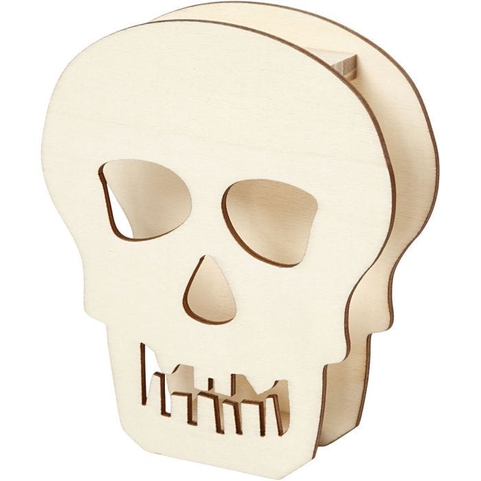 Halloweenfigur, Döskalle, H: 13,5 cm, D: 3 cm, B: 11,5 cm, 1 st.