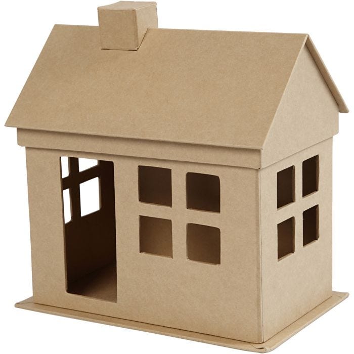 Hus, H: 23 cm, D: 14,5 cm, L: 22,5 cm, 1 st.