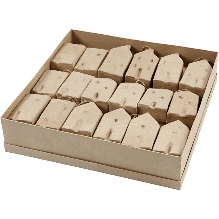 Hus, H: 9,5-12 cm, L: 5,5-6,5 cm, B: 3 cm, 4x9 st./ 1 förp.