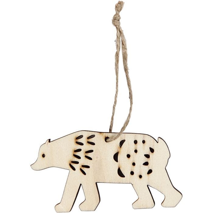 Ornament, isbjörn, H: 4,5 cm, D: 0,5 cm, B: 7,5 cm, 4st./ 1 förp.