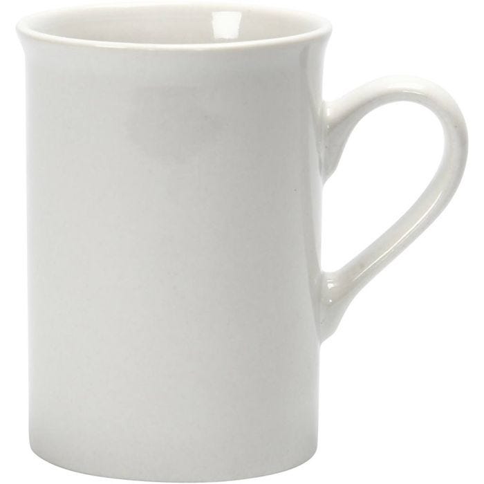 Muggar, H: 10 cm, Dia. 7,4 cm, vit, 2 st./ 1 förp.