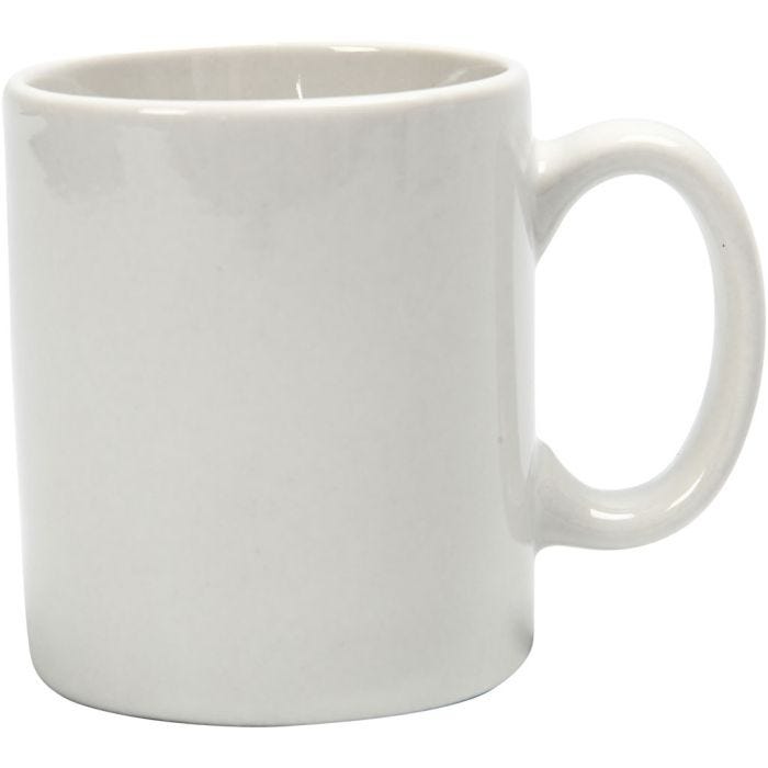 Muggar, H: 7 cm, Dia. 6 cm, 120 ml, vit, 12 st./ 1 förp.