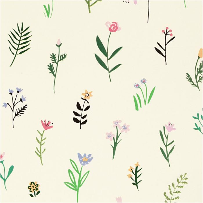 Presentpapper, flora, B: 50 cm, 80 g, 100 m/ 1 rl.