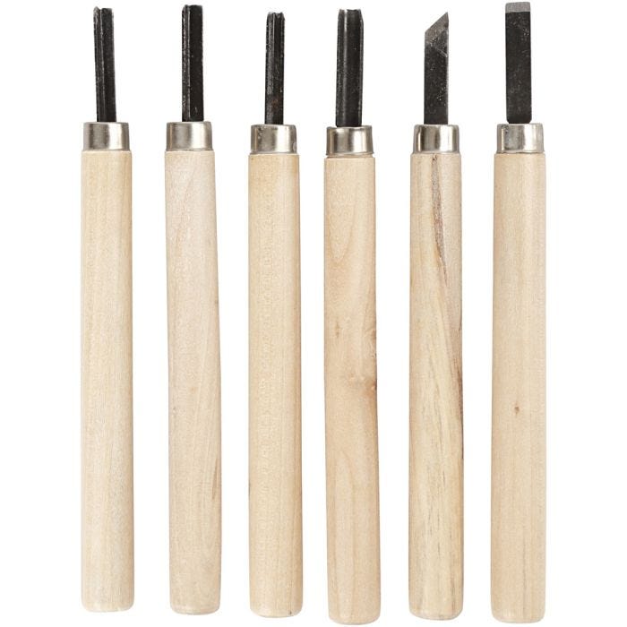 Wood Carving set, 6st./ 1 förp.