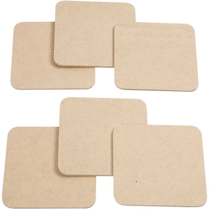 Platta, stl. 10x10 cm, tjocklek 3 mm, 6st./ 1 förp.