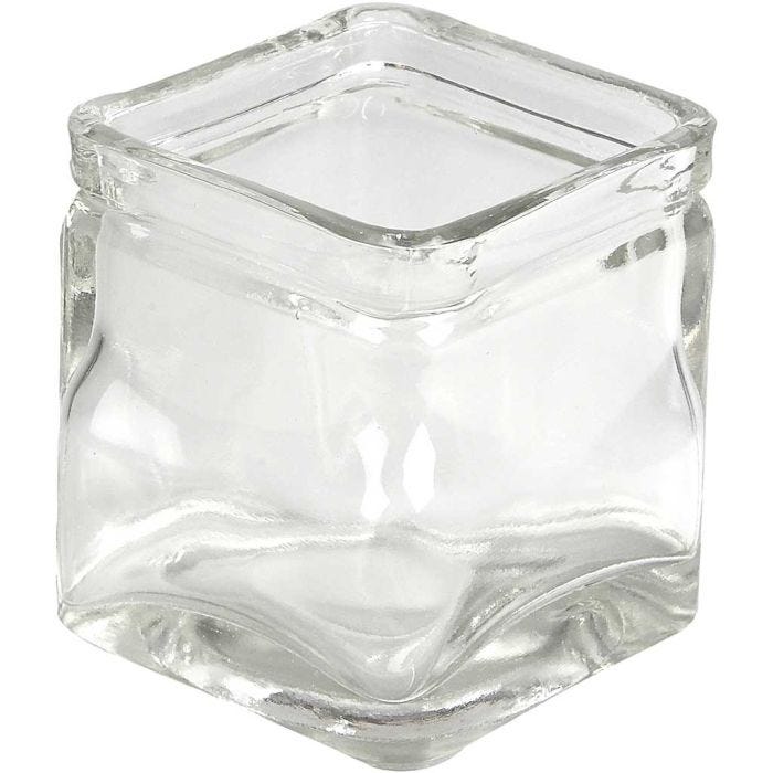 Fyrkantiga värmeljushållare, H: 8 cm, stl. 7,5x7,5 cm, 12 st./ 1 förp.