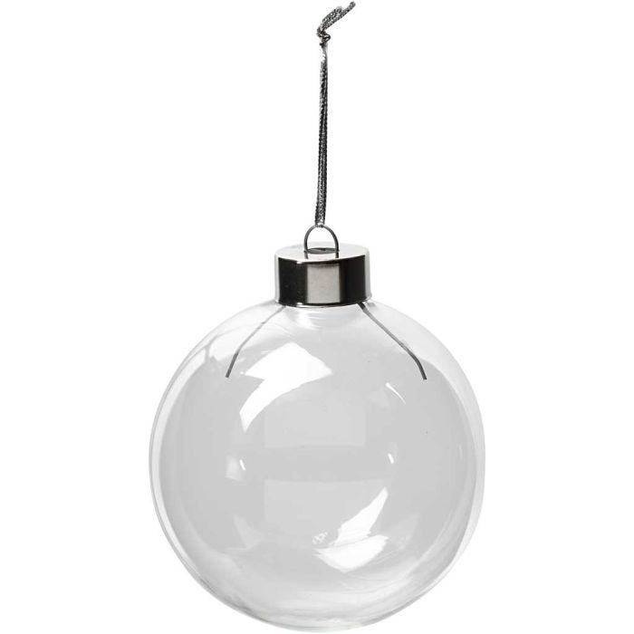 Glaskulor, H: 8,9 cm, Dia. 7,9 cm, transparent, 6 st./ 1 förp.