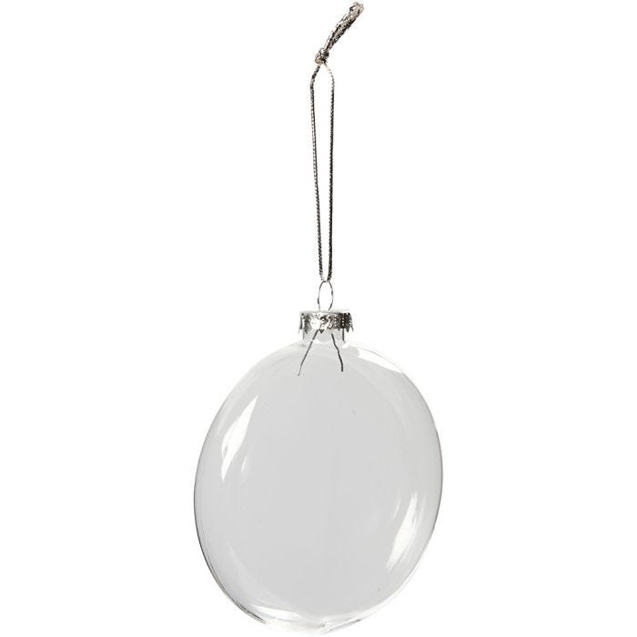 Glaskula, Dia. 8 cm, tjocklek 2,1 cm, 6 st./ 1 förp.