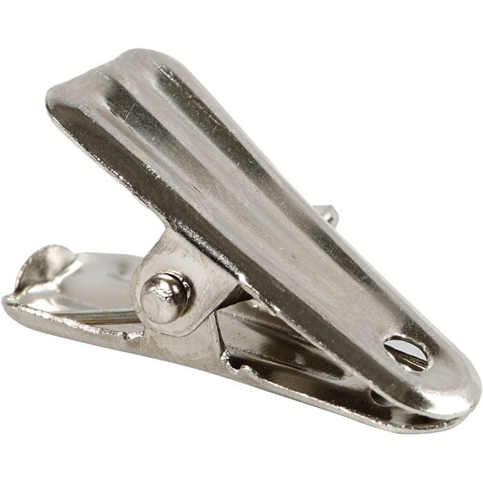 Dekorationsklämma, L: 27 mm, B: 14 mm, silver, 10 st./ 1 förp.