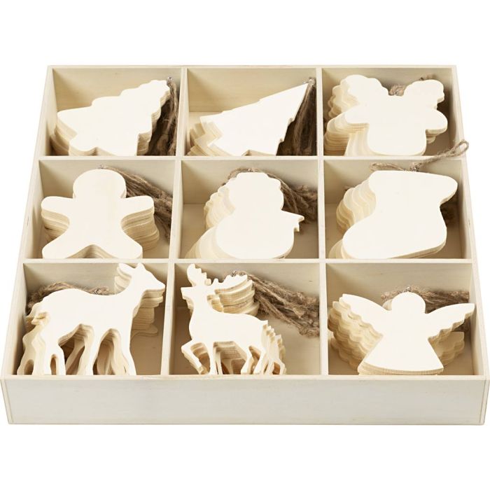 Julhängen, stl. 7-9 cm, tjocklek 4 mm, 90 st./ 1 förp.