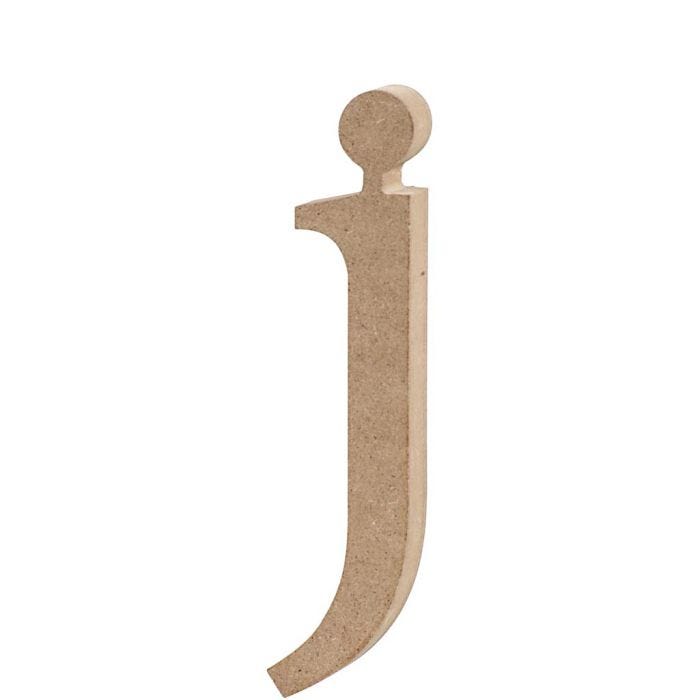 Bokstav, j, H: 15,5 cm, tjocklek 2 cm, 1 st.