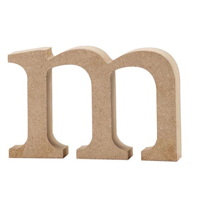 Bokstav, m, H: 8 cm, tjocklek 2 cm, 1 st.