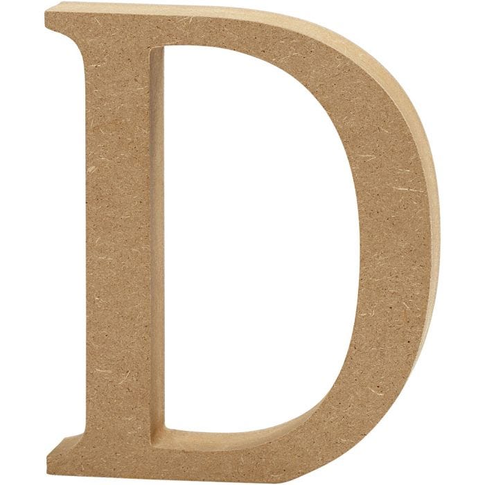 Bokstav, D, H: 13 cm, tjocklek 2 cm, 1 st.