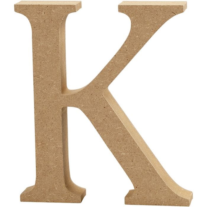 Bokstav, K, H: 13 cm, tjocklek 2 cm, 1 st.
