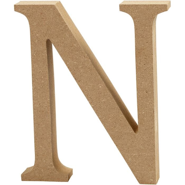 Bokstav, N, H: 13 cm, tjocklek 2 cm, 1 st.