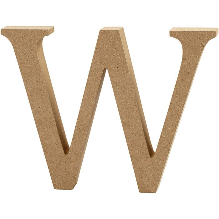Bokstav, W, H: 13 cm, tjocklek 2 cm, 1 st.