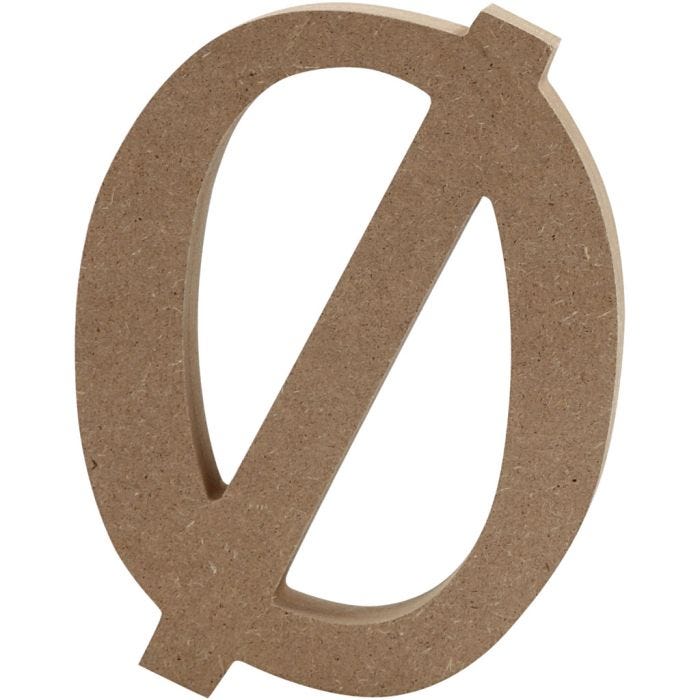 Bokstav, Ø, H: 13 cm, tjocklek 2 cm, 1 st.