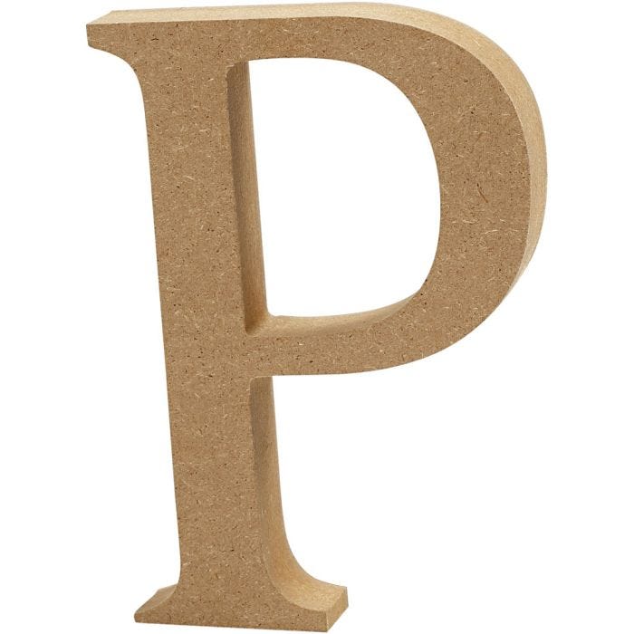Bokstav, P, H: 8 cm, tjocklek 1,5 cm, 1 st.