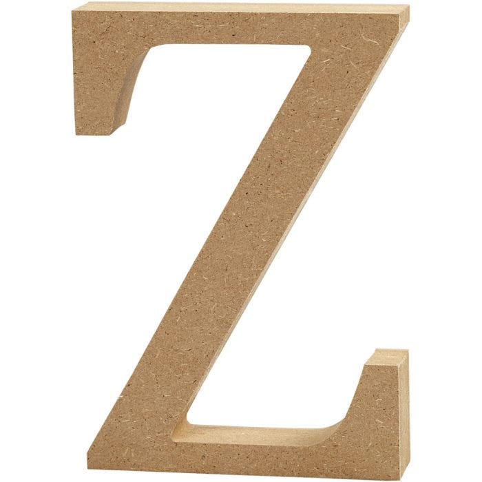 Bokstav, Z, H: 8 cm, tjocklek 1,5 cm, 1 st.