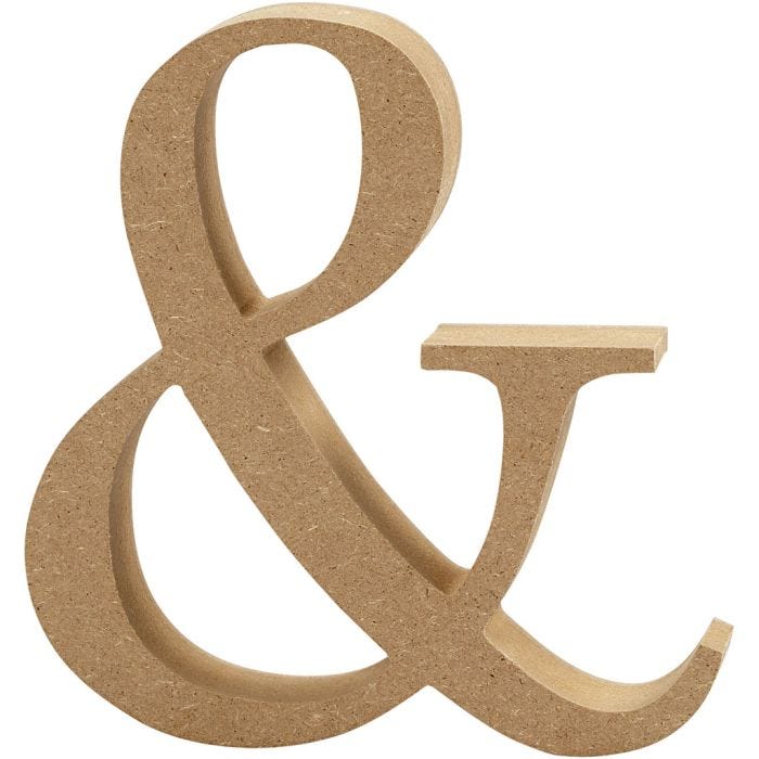 Tecken, &, H: 8 cm, tjocklek 1,5 cm, 1 st.