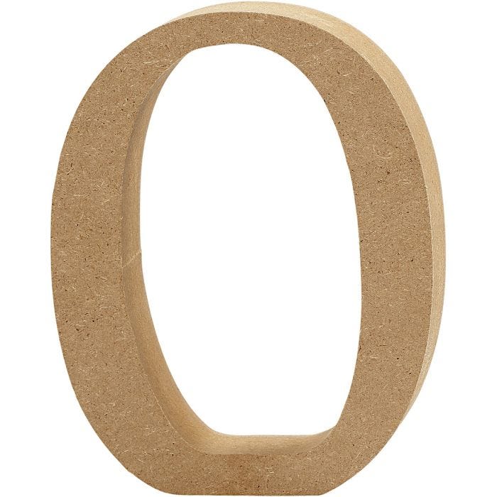 Träsiffra, 0, H: 8 cm, tjocklek 1,5 cm, 1 st.