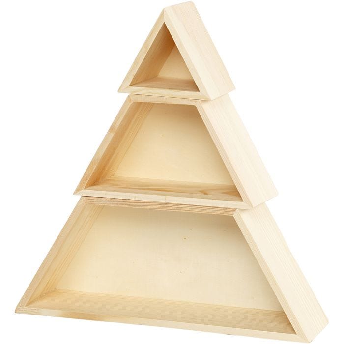 Hyllor, H: 8+10+12 cm, B: 9+18+29 cm, 1 set