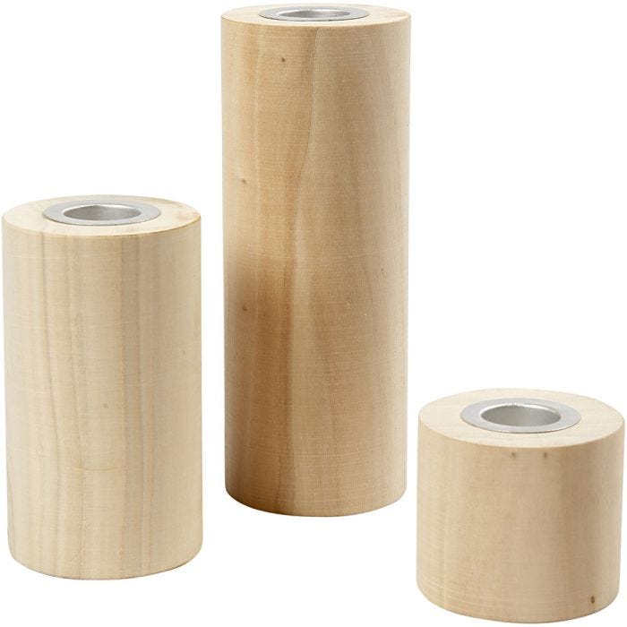Ljusstakar, H: 14,5+9+6,5 cm, Hålstl. 2,3 cm, 3 st./ 1 förp.