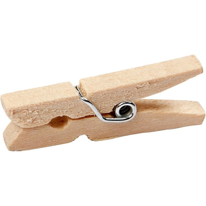 Klädnypor, L: 30 mm, B: 3 mm, 30 st./ 1 förp.