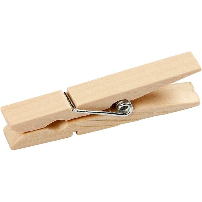 Klädnypor, L: 48 mm, B: 6 mm, 50st./ 1 förp.