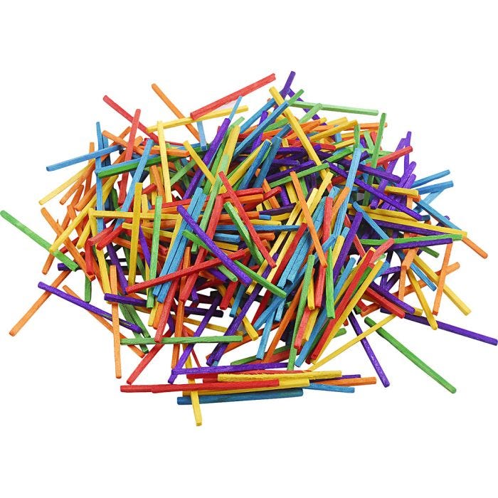 Tändstickor, L: 5 cm, mixade färger, 4300 st., 500 g/ 1 förp.