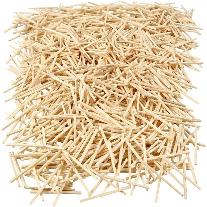 Tändstickor, L: 48 mm, Dia. 2 mm, 8500 st., 1 kg