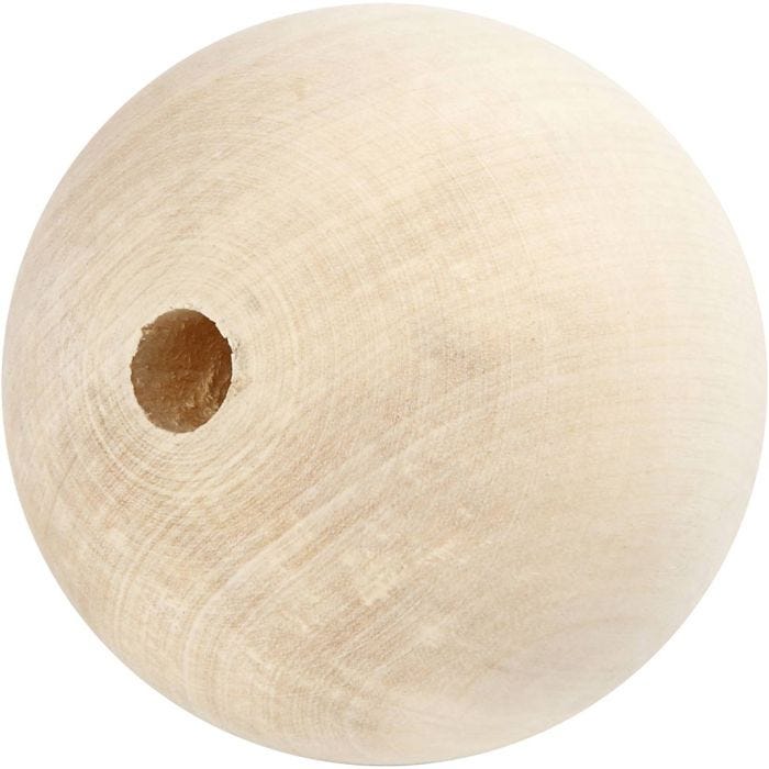 Träpärlor, Dia. 80 mm, Hålstl. 8 mm, 1 st.