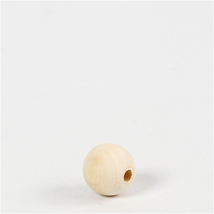 Träpärlor, Dia. 15 mm, Hålstl. 3 mm, 20 st./ 1 förp.