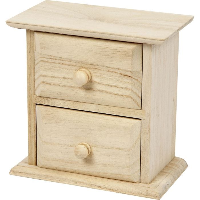 Träbyrå, stl. 13x7,5x13 cm, 1 st.